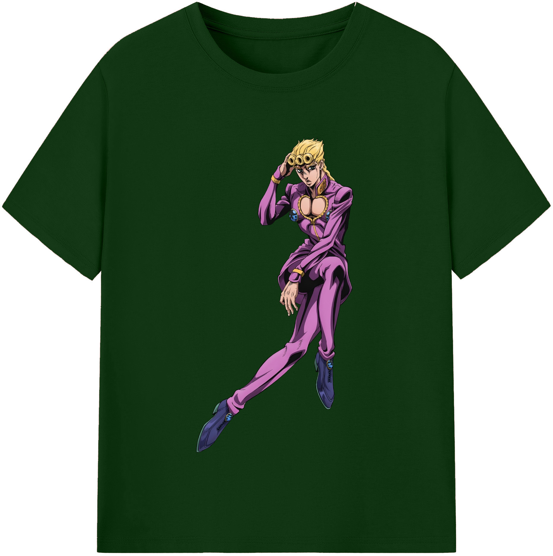 （画像用） ジョジョの奇妙な冒険 ジョルノ?ジョバァーナ JoJo's Bizarre Adventure Giorno Giovanna 綿100％半袖Tシャツ（フロントプリント）